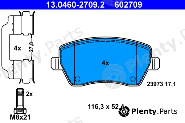 ATE 13.0460-2709.2 — Brake Pad Set, disc brake