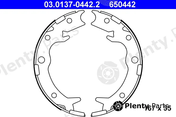 ATE 03.0137-0442.2 — Brake Shoe Set, parking brake