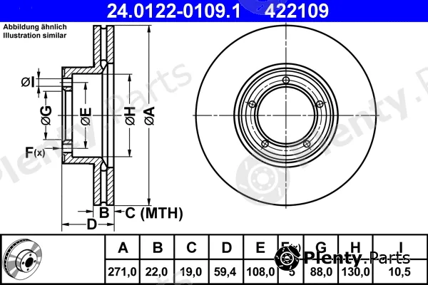 ATE 24.0122-0109.1 — Brake Disc
