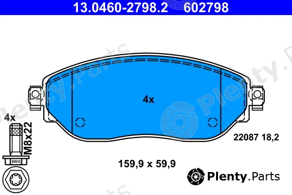 ATE 13.0460-2798.2 — Brake Pad Set, disc brake