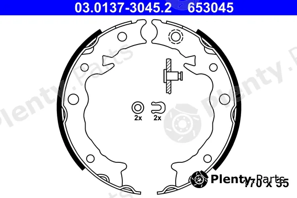 ATE 03.0137-3045.2 — Brake Shoe Set, parking brake