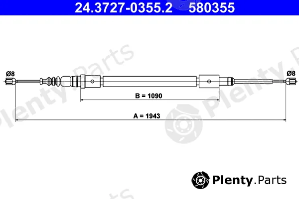 ATE 24.3727-0355.2 — Cable Pull, parking brake