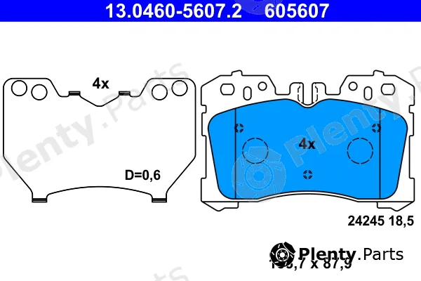 ATE 13.0460-5607.2 — Brake Pad Set, disc brake