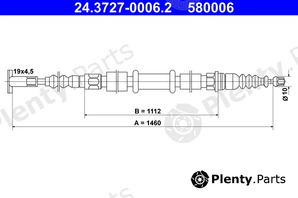 ATE 24.3727-0006.2 — Cable Pull, parking brake
