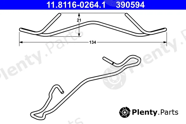 ATE 11.8116-0264.1 — Spring, brake caliper
