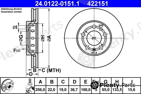 ATE 24.0122-0151.1 — Brake Disc