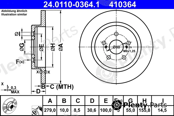 ATE 24.0110-0364.1 — Brake Disc