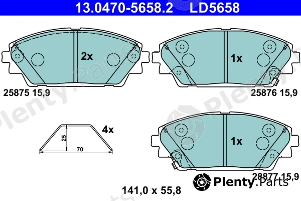 ATE 13.0470-5658.2 — Brake Pad Set, disc brake ATE Ceramic