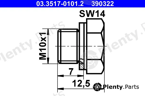 ATE 03.3517-0101.2 — Screw Plug, brake master cylinder