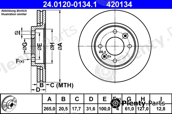 ATE 24.0120-0134.1 — Brake Disc