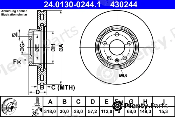 ATE 24.0130-0244.1 — Brake Disc