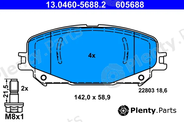 ATE 13.0460-5688.2 — Brake Pad Set, disc brake