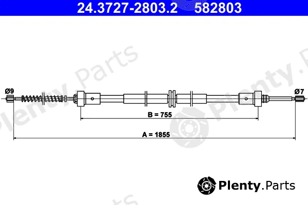 ATE 24.3727-2803.2 — Cable Pull, parking brake