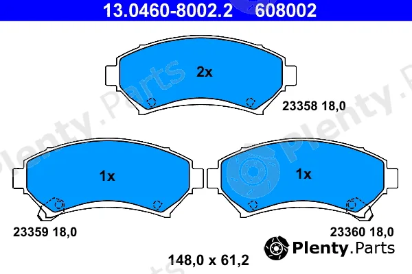 ATE 13.0460-8002.2 — Brake Pad Set, disc brake