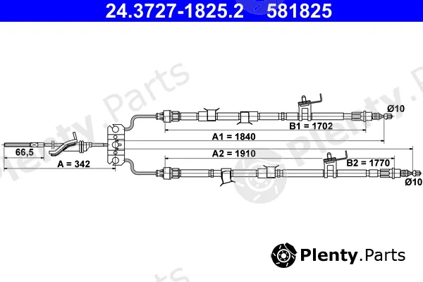 ATE 24.3727-1825.2 — Cable Pull, parking brake