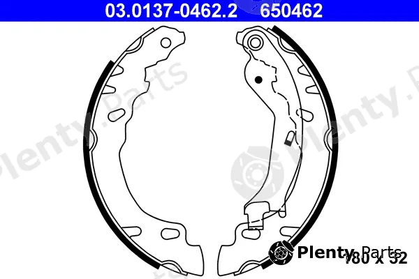 ATE 03.0137-0462.2 — Brake Shoe Set
