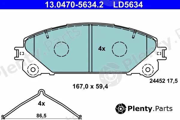 ATE 13.0470-5634.2 — Brake Pad Set, disc brake ATE Ceramic