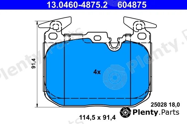 ATE 13.0460-4875.2 — Brake Pad Set, disc brake
