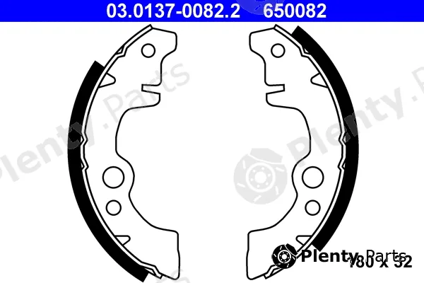 ATE 03.0137-0082.2 — Brake Shoe Set