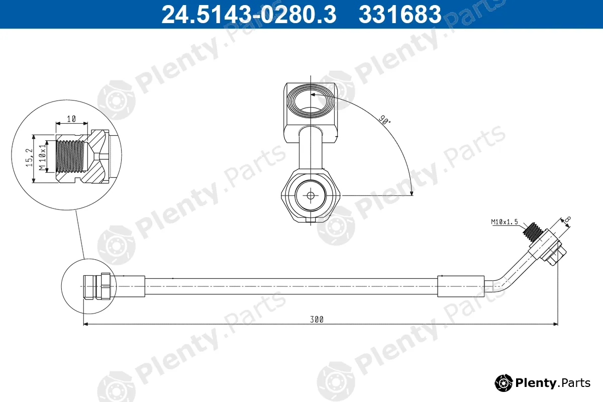 ATE 24.5143-0280.3 — Brake Hose