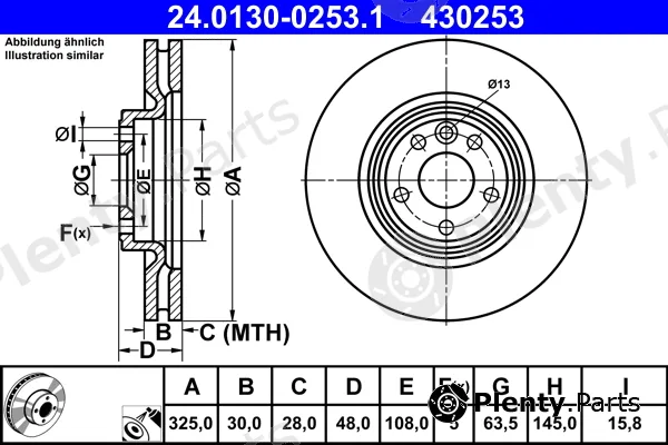 ATE 24.0130-0253.1 — Brake Disc
