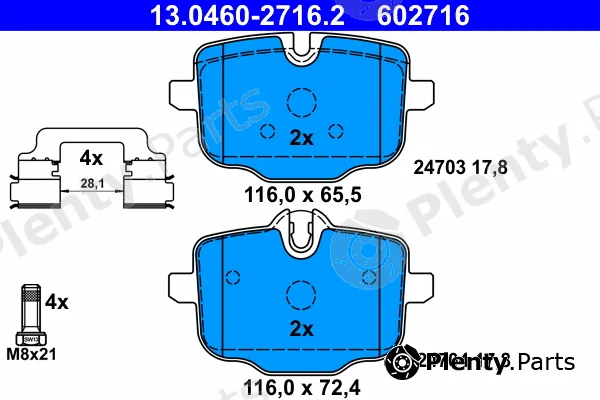 ATE 13.0460-2716.2 — Brake Pad Set, disc brake