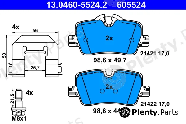 ATE 13.0460-5524.2 — Brake Pad Set, disc brake