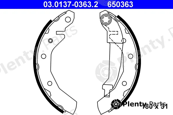 ATE 03.0137-0363.2 — Brake Shoe Set