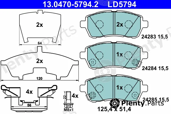 ATE 13.0470-5794.2 — Brake Pad Set, disc brake ATE Ceramic