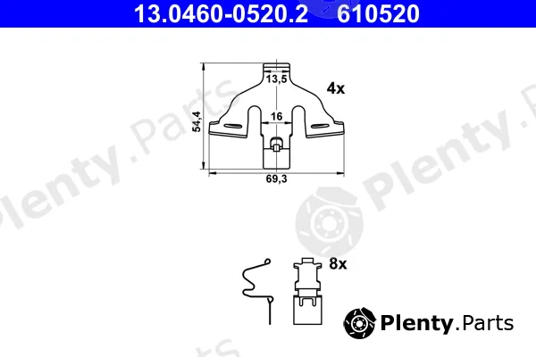 ATE 13.0460-0520.2 — Accessory Kit, disc brake pad