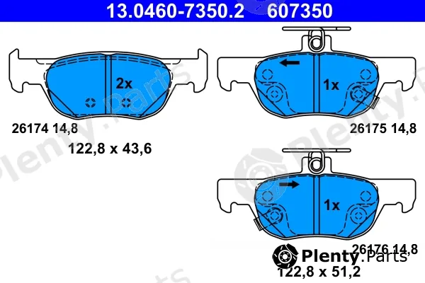ATE 13.0460-7350.2 — Brake Pad Set, disc brake
