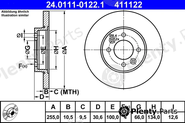 ATE 24.0111-0122.1 — Brake Disc
