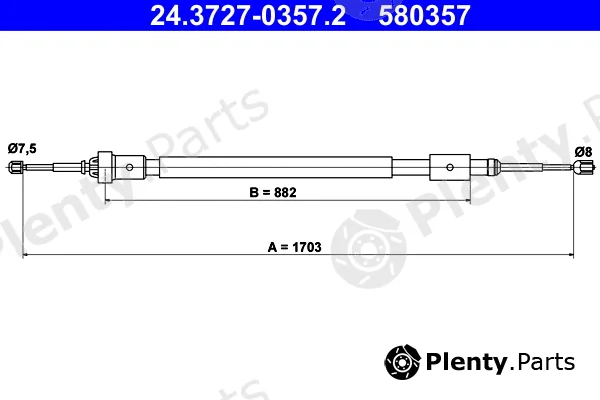 ATE 24.3727-0357.2 — Cable Pull, parking brake