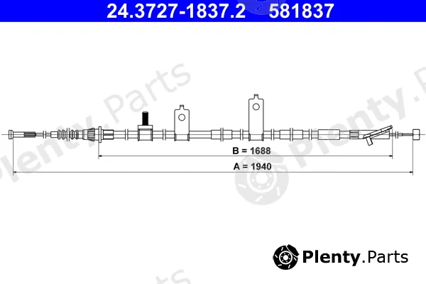 ATE 24.3727-1837.2 — Cable Pull, parking brake