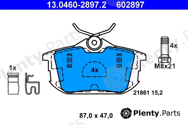 ATE 13.0460-2897.2 — Brake Pad Set, disc brake