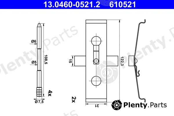 ATE 13.0460-0521.2 — Accessory Kit, disc brake pad