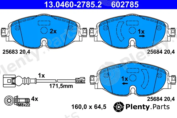ATE 13.0460-2785.2 — Brake Pad Set, disc brake