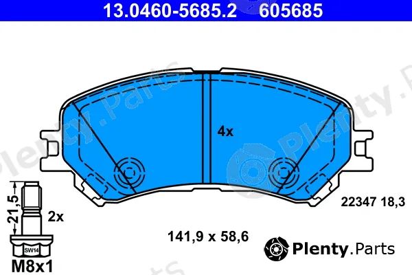 ATE 13.0460-5685.2 — Brake Pad Set, disc brake