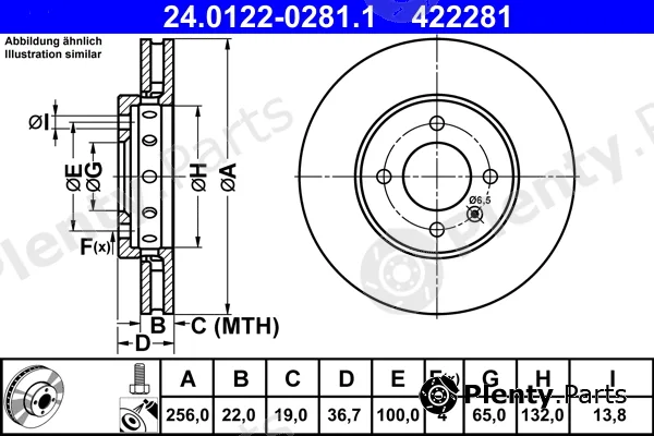 ATE 24.0122-0281.1 — Brake Disc