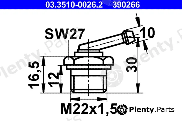 ATE 03.3510-0026.2 — Adapter, brake line