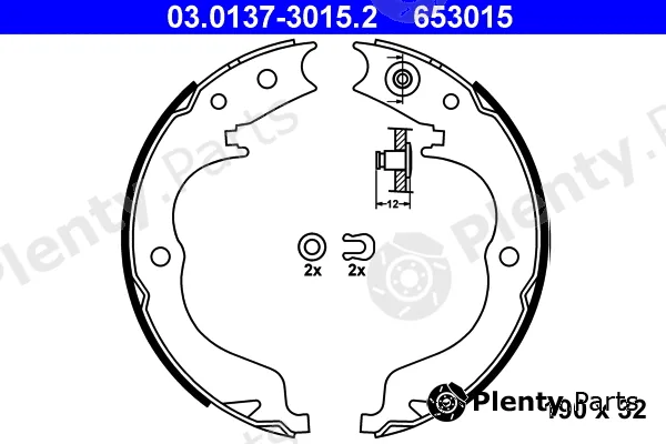 ATE 03.0137-3015.2 — Brake Shoe Set, parking brake