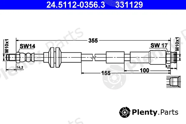 ATE 24.5112-0356.3 — Brake Hose