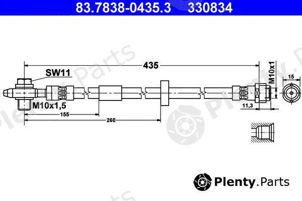 ATE 83.7838-0435.3 — Brake Hose