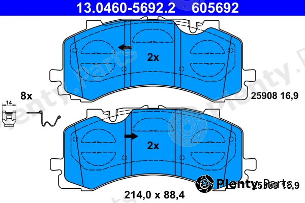 ATE 13.0460-5692.2 — Brake Pad Set, disc brake