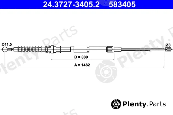 ATE 24.3727-3405.2 — Cable Pull, parking brake
