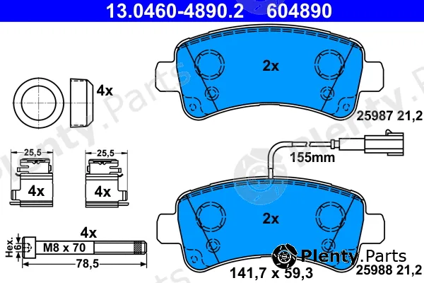 ATE 13.0460-4890.2 — Brake Pad Set, disc brake