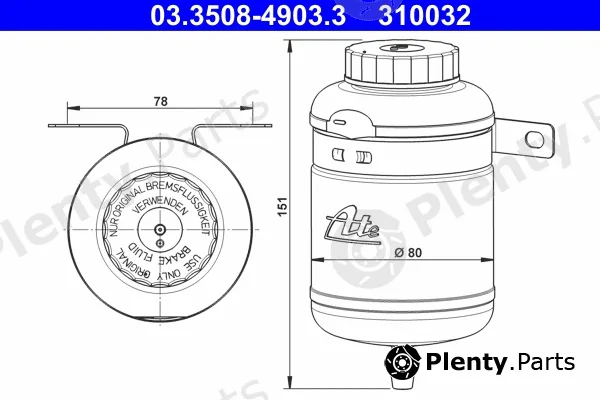 ATE 03.3508-4903.3 — Expansion Tank, brake fluid