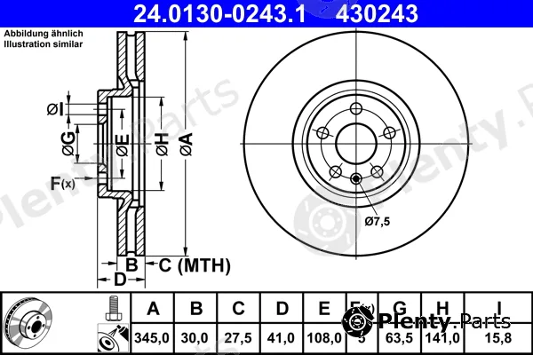 ATE 24.0130-0243.1 — Brake Disc