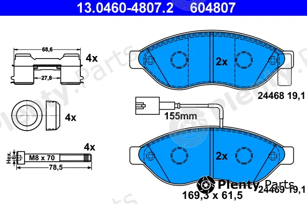ATE 13.0460-4807.2 — Brake Pad Set, disc brake