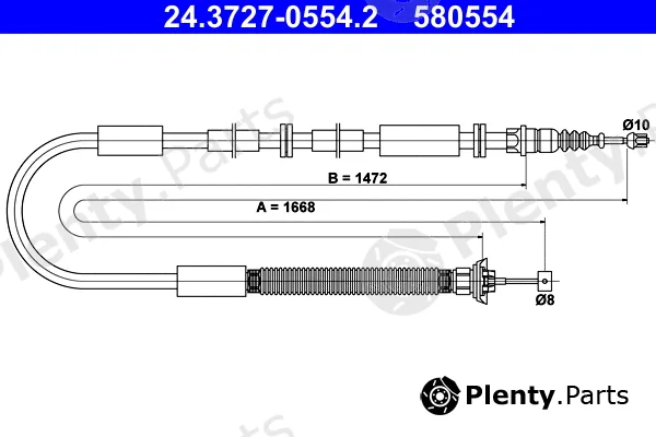 ATE 24.3727-0554.2 — Cable Pull, parking brake